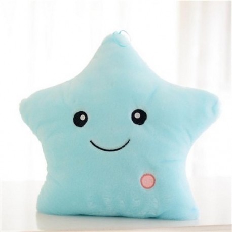 Szín: kék - Világító párna csillag párna színes izzó párna plüss baba led világító játékok ajándék lányoknak