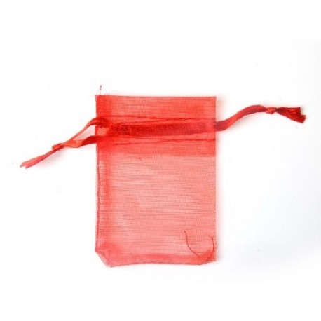 Szín: Organza vörös - 10db Többszínű húzózsinóros tasak 7x9/9x12/10x14/13x18/15x20cm Ajándékcsomag csomagoláshoz