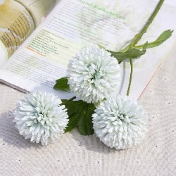 Szín: világos zöld - 1 csokor 3 fej művirág valódi érintés gyermekláncfű hamis növények műanyag virágok