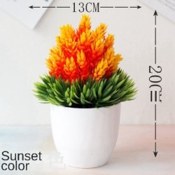 Szín: boluo narancs - 1 db mesterséges növények Bonsai szimuláció műanyag kis fa cserepes növény Cserepes díszek