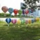 Szín: zöld szivárvány - 14&*39 &*39 35 cm-es Rainbow hőlégballon Papírlámpák Függő Lampion Bar dekoráció Gyerekek