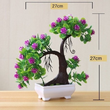 Szín: qingrenshu lila - Mesterséges növény édes fa eredetiség cserepes bonsai kert erkély dekoráció beltéri bonsai