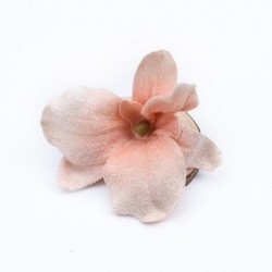 Szín: hús rózsaszín - 10 db 8 cm-es többszínű orchidea virágfejek Mini selyem művirágok koszorúzáshoz scrapbooking