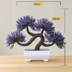 Szín: lila longxueshu - Violet sorozat Bonsai mesterséges növények Cserepes hamis növények Cserepes fű műanyag