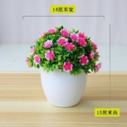 Szín: miniruyi rózsaszín - 1 db mesterséges növények cserepes zöld bonsai virágcserép bonsai kerti dekoráció