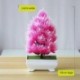 Szín: miniruyi rózsaszín - 1 db mesterséges növények cserepes zöld bonsai virágcserép bonsai kerti dekoráció