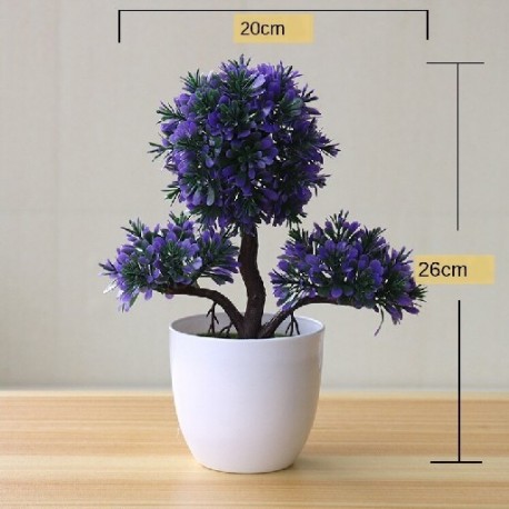Szín: yinkesong lila - Mesterséges növények Bonsai kis fa cserepes növények Hamis virágok Cserepes díszek otthoni