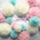 Szín: sötét rózsaszín - 12&*39 &*39 30 cm Esküvői dekoráció Rendezvények Kiegészítők Pom Pom Selyempapír Pompon