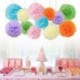Szín: sötét rózsaszín - 12&*39 &*39 30 cm Esküvői dekoráció Rendezvények Kiegészítők Pom Pom Selyempapír Pompon