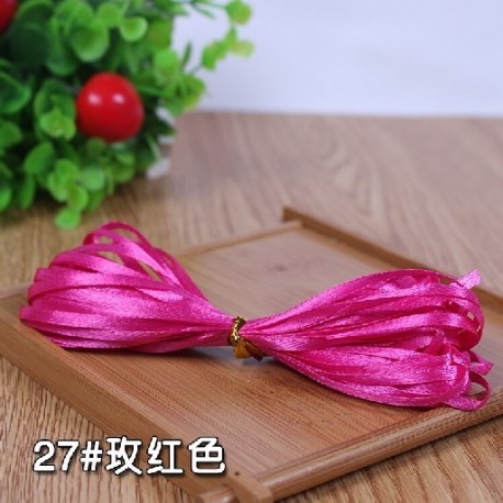 Szín: rózsa - (10 méter/tétel) 3 mm-es kézzel készített barkács anyag selyem szatén szalag kézműves varrás