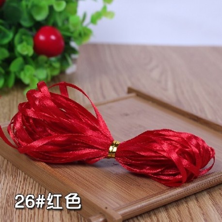 Piros szín - (10 méter/tétel) 3 mm-es kézzel készített barkács anyag selyem szatén szalag kézműves varrás karácsonyi