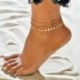 Fém szín: 50189 - Vintage bokaláncok nőknek Starfish Shell medál bokalánc nyári strand láb boka bohém bokalánc
