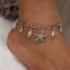 Fém szín: 50287 - Vintage bokaláncok nőknek Starfish Shell medál bokalánc nyári strand láb boka bohém bokalánc