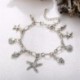 Fém szín: 50287 - Vintage bokaláncok nőknek Starfish Shell medál bokalánc nyári strand láb boka bohém bokalánc