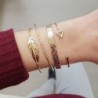 Fém szín: B00124 - Uniszex többrétegű vastag lánc karkötők karkötők Boho gyöngyök flitterek karkötő készlet nők