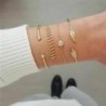 Fém szín: 83408 - Uniszex többrétegű vastag lánc karkötők karkötők Boho gyöngyök flitterek karkötő készlet nők