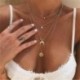 Fém szín: 43321 - Hot Fashion unisex kígyó lánc női nyaklánc Choker punk vintage arany színű lánc nyaklánc női