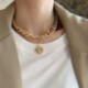 Fém szín: 44052 - Hot Fashion unisex kígyó lánc női nyaklánc Choker punk vintage arany színű lánc nyaklánc női