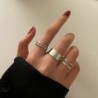 Fő kő színe: 16800 - Bohemia Retro kerek gyöngy gyűrű szett nőknek elegáns arany színű kereszthullám üreges gyöngy