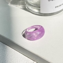Fő kő színe: R00597 - Koreai divat, friss gyümölcsök átlátszó gyanta akril gyűrű női lányoknak új dizájn eper