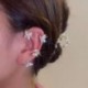 Fém színe: E01895 - Ezüst arany színű pillangós fülcsipesz hamis piercinges fülbevaló nőknek csillogó cirkon
