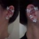 Fém színe: E01895 - Ezüst arany színű pillangós fülcsipesz hamis piercinges fülbevaló nőknek csillogó cirkon
