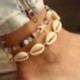 Fém szín: 50368 - Boho Shell kötél bokaláncok nőknek kristálygyöngyök bűbáj bokalánc strand mezítlábas karkötő