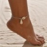 Fém szín: 50236 - Boho Shell kötél bokaláncok nőknek kristálygyöngyök bűbáj bokalánc strand mezítlábas karkötő