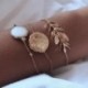 Fém szín: B00114 - 6 db/készlet Bohém ezüst színű karkötők és karkötők szett Vintage Beads Charm szív karkötő