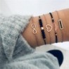 Fém szín: B00156 - 6 db/készlet Bohém ezüst színű karkötők és karkötők szett Vintage Beads Charm szív karkötő