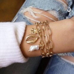 Fém színe: B00121 - 6 db/készlet Bohém ezüst színű karkötők és karkötők szett Vintage Beads Charm szív karkötő