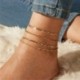Fém szín: 50312 - 5 db/készlet Új Vintage Simple Gold Color Link Lánc Bokaláncok Női Lányok Bohém láb Bokalánc