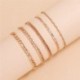 Fém szín: 50387 - 5 db/készlet Új Vintage Simple Gold Color Link Lánc Bokaláncok Női Lányok Bohém láb Bokalánc