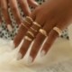 Fő kő színe: 15878 - 9db/szett Bohemian Vintage arany színű szívgyűrű szett nőknek Personality Design Ring Party