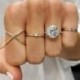Fő kő színe: 15728 - 9db/szett Bohemian Vintage arany színű szívgyűrű szett nőknek Personality Design Ring Party