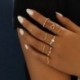 Fő kő színe: 15860 - 9db/szett Bohemian Vintage arany színű szívgyűrű szett nőknek Personality Design Ring Party