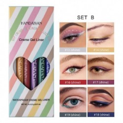 Szín: B készlet - Handaiyan 6 Colors matt színű gél szivárványos szemceruza smink vízálló, gyorsan szárad, hosszan