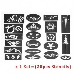 Szín: 1 szett - 20x Mix Hair Styling Tetováló Sablon Barkácsolt Hajvágó Modell Stencil Fodrász Eszköz az Elektromos