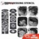 Szín: 1 szett - 20x Mix Hair Styling Tetováló Sablon Barkácsolt Hajvágó Modell Stencil Fodrász Eszköz az Elektromos
