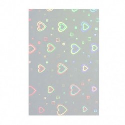 Szín: szív - 70x110 mm-es holografikus szerelem szív csillag fólia ragasztószalag hátoldal forró bélyegzés papírra
