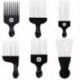 Fekete szín - Szalon használata Black Metal Afro-amerikai Pick Hair széles fogfésűk Afro hajfésűk fodrászat formázó