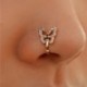Fém szín: 50426 - 1db cirkon hamis septum piercing pillangó orrgyűrű karika orr lányoknak férfi műcsipesz gyűrűk