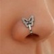 Fém szín: 50426 - 1db cirkon hamis septum piercing pillangó orrgyűrű karika orr lányoknak férfi műcsipesz gyűrűk