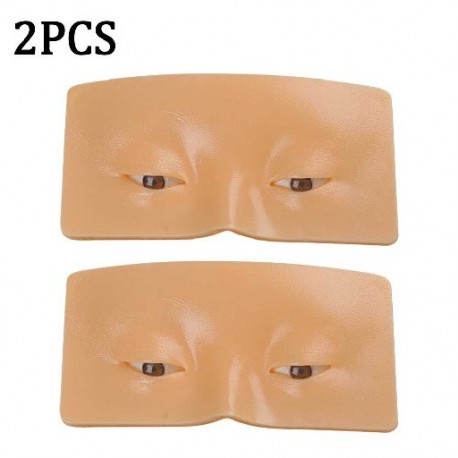 Szín: 2 DB - Smink gyakorló tábla Face Eye Practice Pad szilikon bionikus bőr sminkszempillához szemhéjfesték edzési