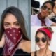Fém szín: 70120 - Bohemian Print Bandana Hajpántok lányoknak Női Gyerekek Uniszex Szögletes Sál Turbán Fejpánt Haj