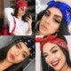 Fém szín: 70120 - Bohemian Print Bandana Hajpántok lányoknak Női Gyerekek Uniszex Szögletes Sál Turbán Fejpánt Haj