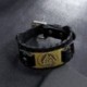 Fém szín: 83982 - Punk Vintage Norvégia Valknut amulett bőr karkötők háromszög viking karkötők rúnák férfi