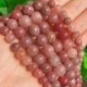 Cikk átmérője: 6mm 63db gyöngy - Természetes kő gyöngyök eper kvarc kerek laza gyöngyök ékszerkészítéshez