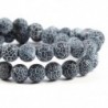 Szín: szürke - Természetes színes, fagyos repedezett achátok kőgyöngyök kerek laza távtartó gyöngyök