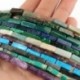 Szín: ametiszt - 13x4mm négyzet alakú cső gyöngy természetes kő zöld achátok malachit lapis lazuli gyöngyök